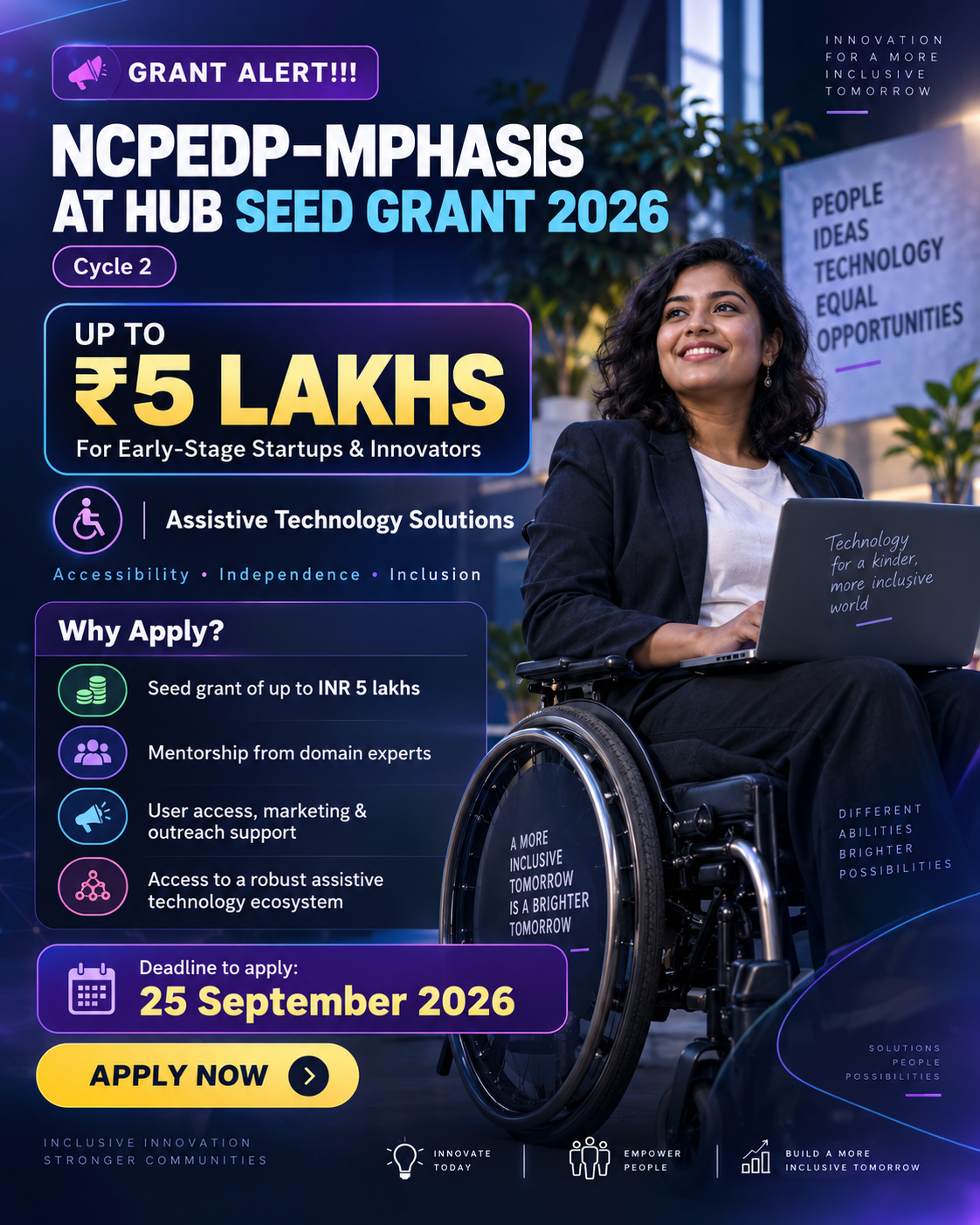 NCPEDP–Mphasis AT Hub Seed Grant 2026 – Cycle 2