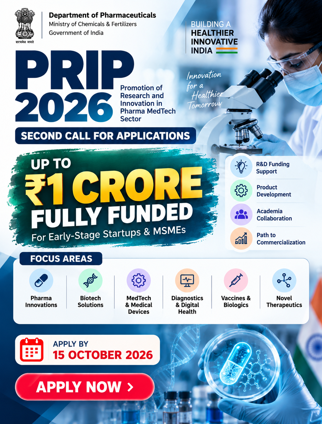PRIP 2026 – Pharma & MedTech R&D Funding | Second Call